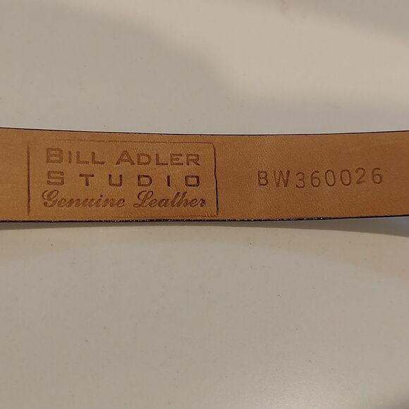 Bill Adler Studio Brown Leather Western Belt with Silver Golf Charms Vintage - Picture 2 of 11